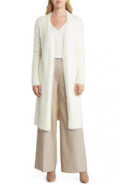 Halogen Cozy Long Cardigan In White