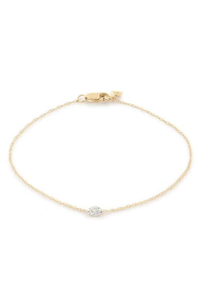 Monica Vinader Marquise Diamond Solitaire Bracelet In Gold