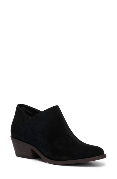 Lucky Brand Fanky Suede Bootie In Black Oilsue