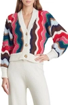 Eleven Six Taylor Chevron Button-down Cardigan In Multi Color