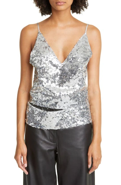 Commission Gender Inclusive Stella Cutout Sequin Camisole In Silver