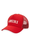 Amiri Embroidered Logo Trucker Hat In Red