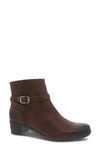 Dansko Cagney Bootie In Brown Burnished Suede