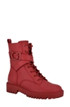 Guess Women's Orana Combat Booties In Medium Red