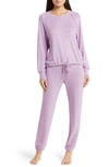 Ugg Gable Brushed Drawstring Pullover & Joggers Lounge Set In Purple Punch Heather