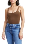 Good American Scuba Modern Tank Bodysuit In Light Mocha