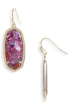 Kendra Scott Elle Filigree Drop Earrings In Gold Bronze Veined Purple