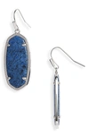 Kendra Scott Elle Filigree Drop Earrings In Rhodium Blue Dumoitierite