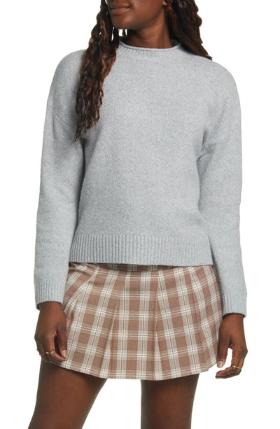 Bp. Cozy Roll Crewneck Sweater In Grey Heather