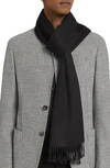 Zegna Blue Cashmere Scarf In Black