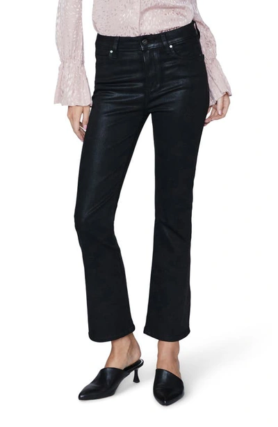 Paige Claudine Faux Leather Flare Ankle Trousers In Black