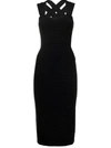 Patou Criss-cross Straps Midi Dress In Black