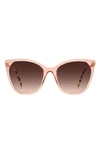 Carolina Herrera 56mm Cat Eye Sunglasses In Nude Havana