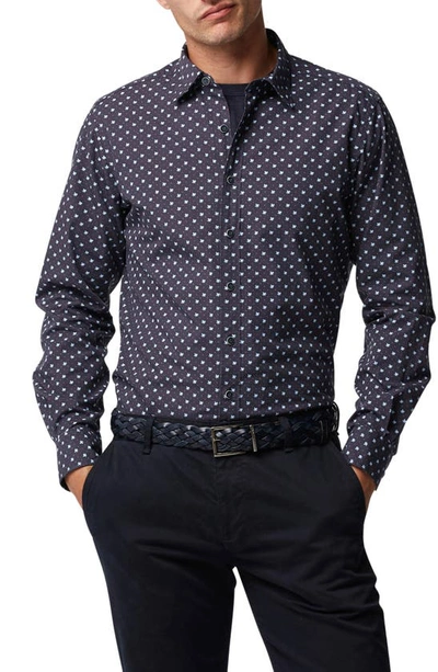 Rodd & Gunn Priestly Terrace Sports Fit Neat Floral Button-up Shirt In Ink