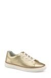 Johnston & Murphy Callie Lace-to-toe Water Resistant Sneaker In Gold Metallic Sheepskin