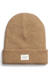 Rag & Bone Icons Addison Wool Blend Beanie In Camel