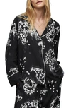 Allsaints Safi Orsino Pajama Shirt In Black
