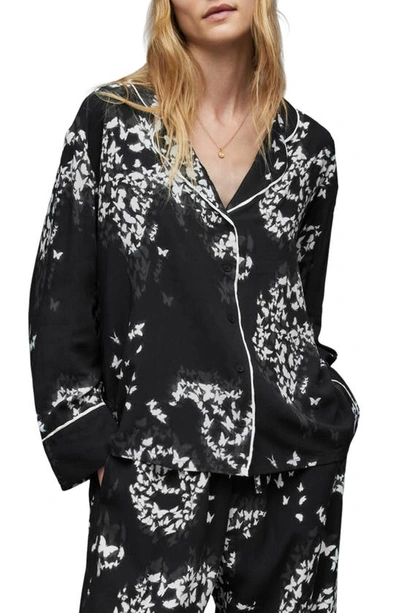 Allsaints Safi Orsino Pajama Shirt In Black