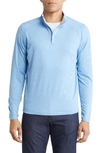 Peter Millar Crafted Stealth Quarter Zip Performance Pullover In Blue Frost