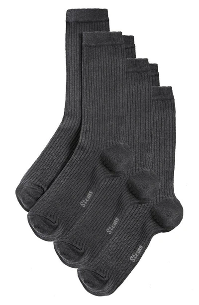 Stems Cashmere-cotton Crew Socks 3-pack In Black/ Black/ Black