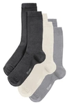 Stems 3-pack Cotton & Cashmere Blend Crew Socks In Black/ Grey/ Ivory