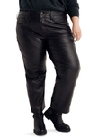 Madewell The Perfect High Waist Straight Leg Faux Leather Pants In True Black