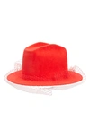 Gladys Tamez Poesy Felt Fedora In Red