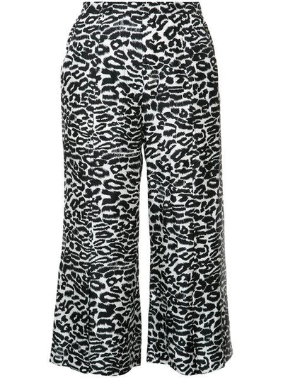 Piamita Leopard Print Cropped Pants In Black