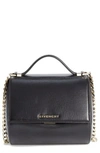 GIVENCHY 'MINI PANDORA BOX - PALMA' LEATHER SHOULDER BAG - BLACK,BB05264006