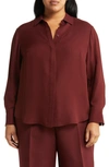 Lafayette 148 Scottie Silk Blouse In Date