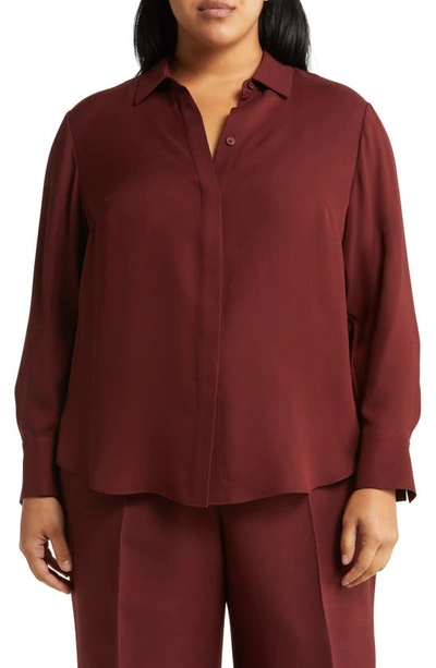 Lafayette 148 Scottie Silk Blouse In Date