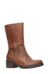 Wolky Edmonton Water Resistant Boot In Cognac Softy Wax Leather