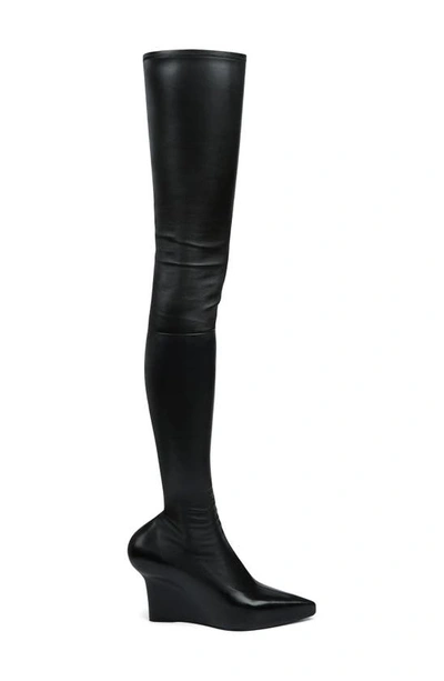 Givenchy Leather Over-the-knee Wedge Boots In Black