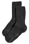 Stems Ribbed Lux Cashmere Socks In Grey