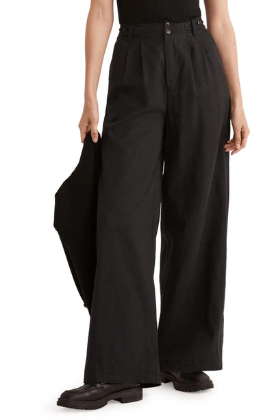 Madewell Harlow Wide Leg Pants In True Black