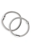 Nordstrom Set Of 2 Mesh Stretch Bracelets In Clear- Silver