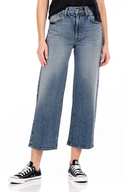 Modern American Savannah High Waist Crop Wide Leg Jeans In Grey