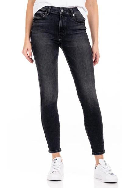 Modern American Soho High Waist Ankle Skinny Jeans In Black