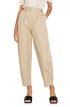 English Factory High Waist Pleated Trousers In Beige