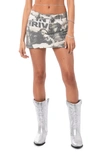 Edikted Rock Denim Miniskirt In Gray