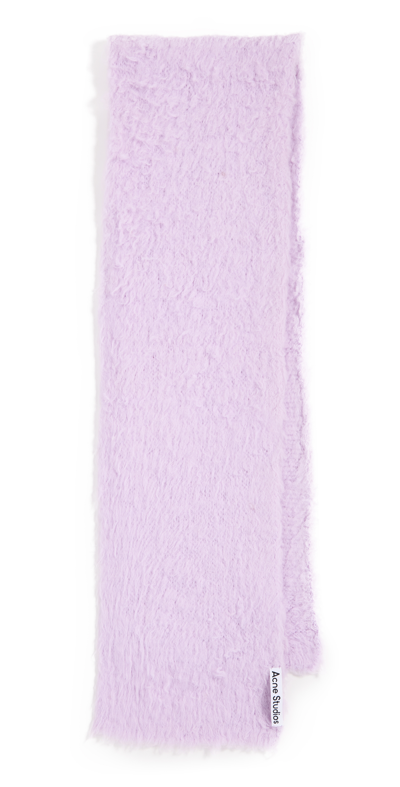 Acne Studios Brushed Knitted Scarf In Pale Lilac