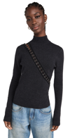 MONSE HOOK & EYE FITTED KNIT TOP