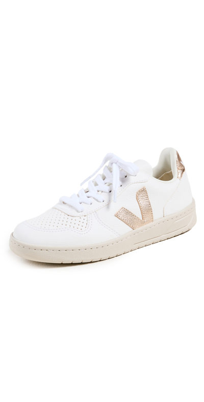 Veja V-10 Sneakers In Extra White Platine