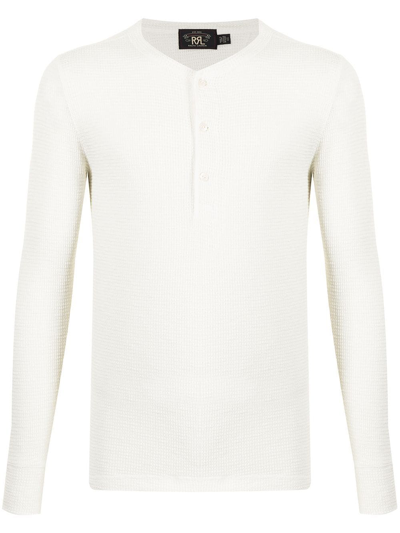 Rrl Waffle-knit Jumper In White