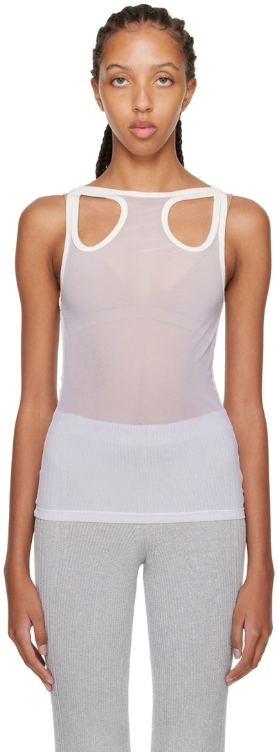 Dion Lee White Shift Loop Tank Top In Weiss