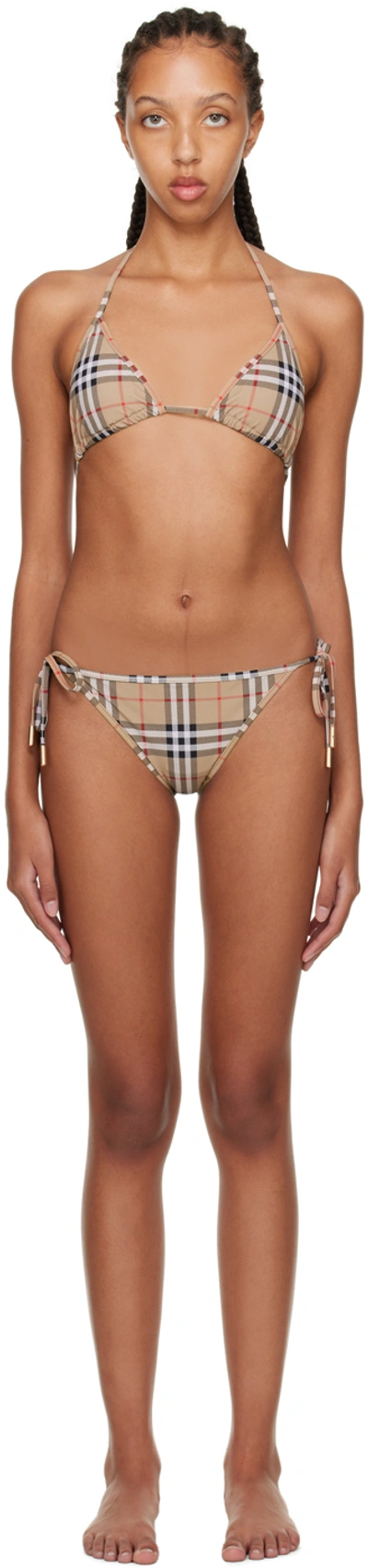 BURBERRY BEIGE COBB TRIANGLE BIKINI