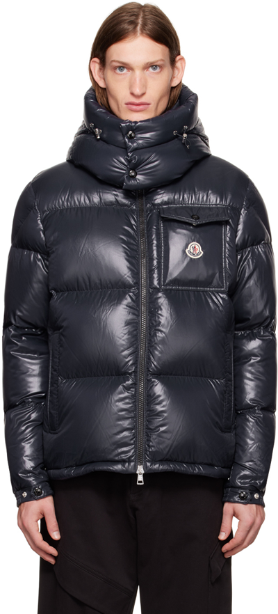 Moncler Navy Short Montbeliard Down Jacket In 742 Navy