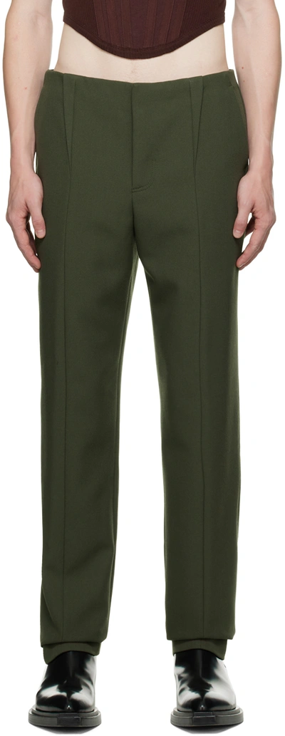 Dion Lee Green Tapered Trousers In Shadow Green