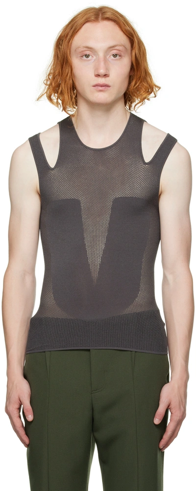 Dion Lee Gray Bodywear Tank Top In Pewter