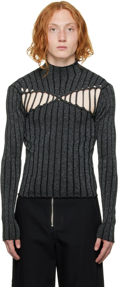 Dion Lee Braid-trim Detail Jumper In Black